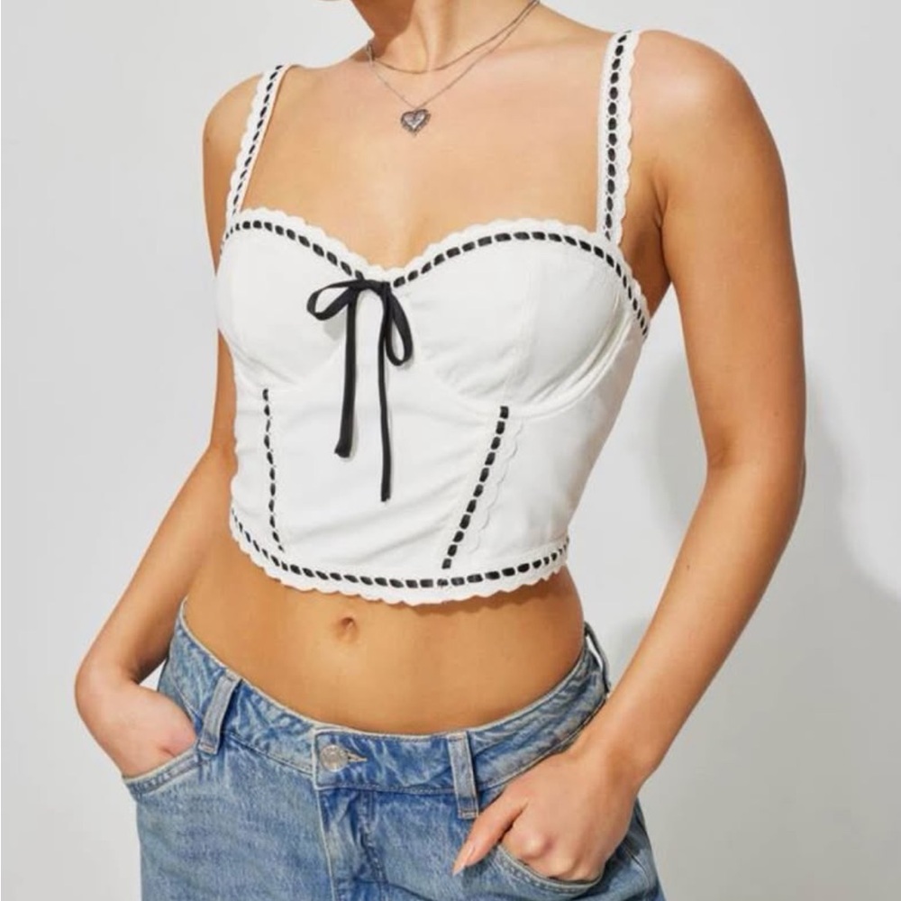 Garage White And Black Cherie Corset